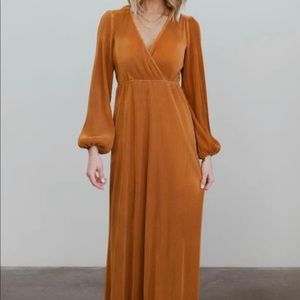 Venus Pleated Maxi Dress in Saffron | New with tags